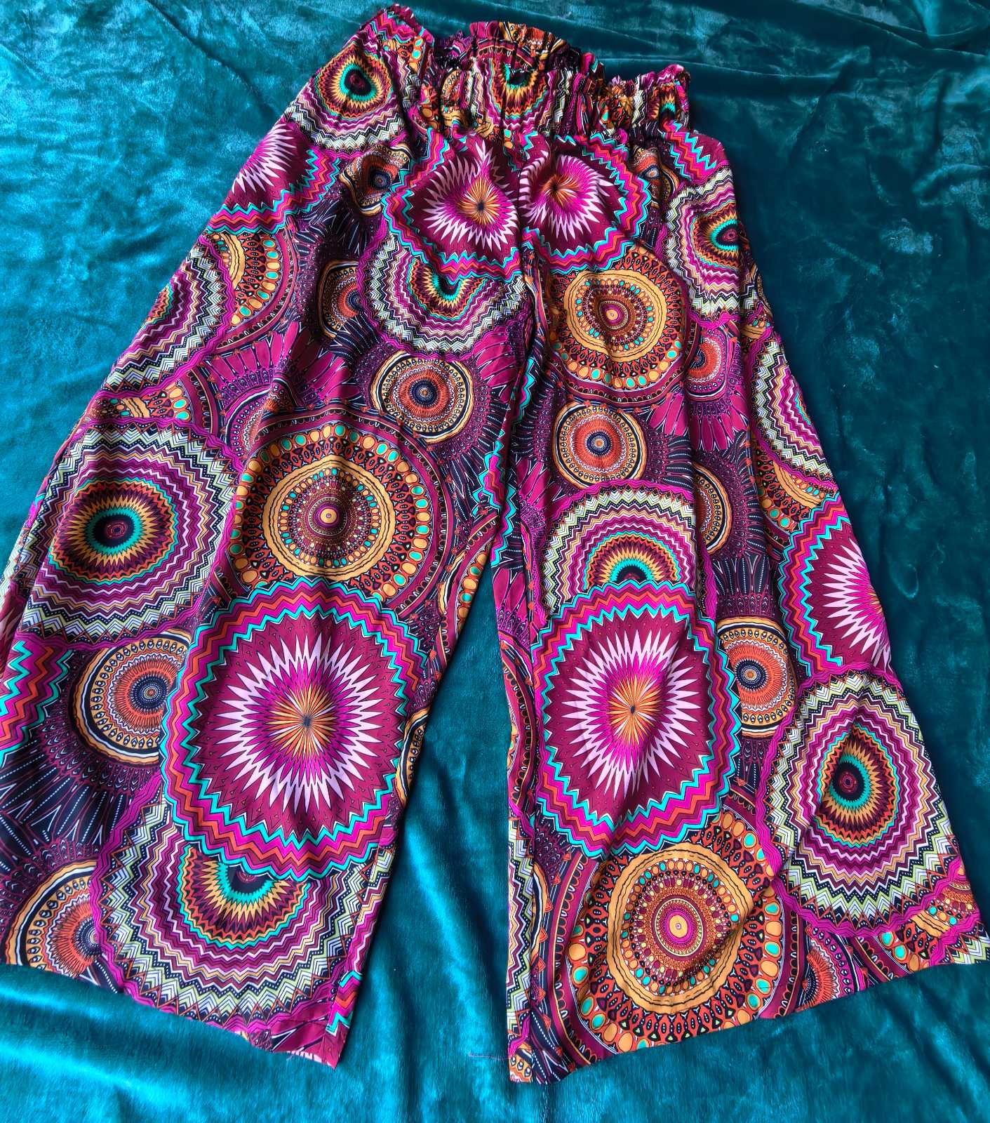 Mandala print wide-leg elasticated pants