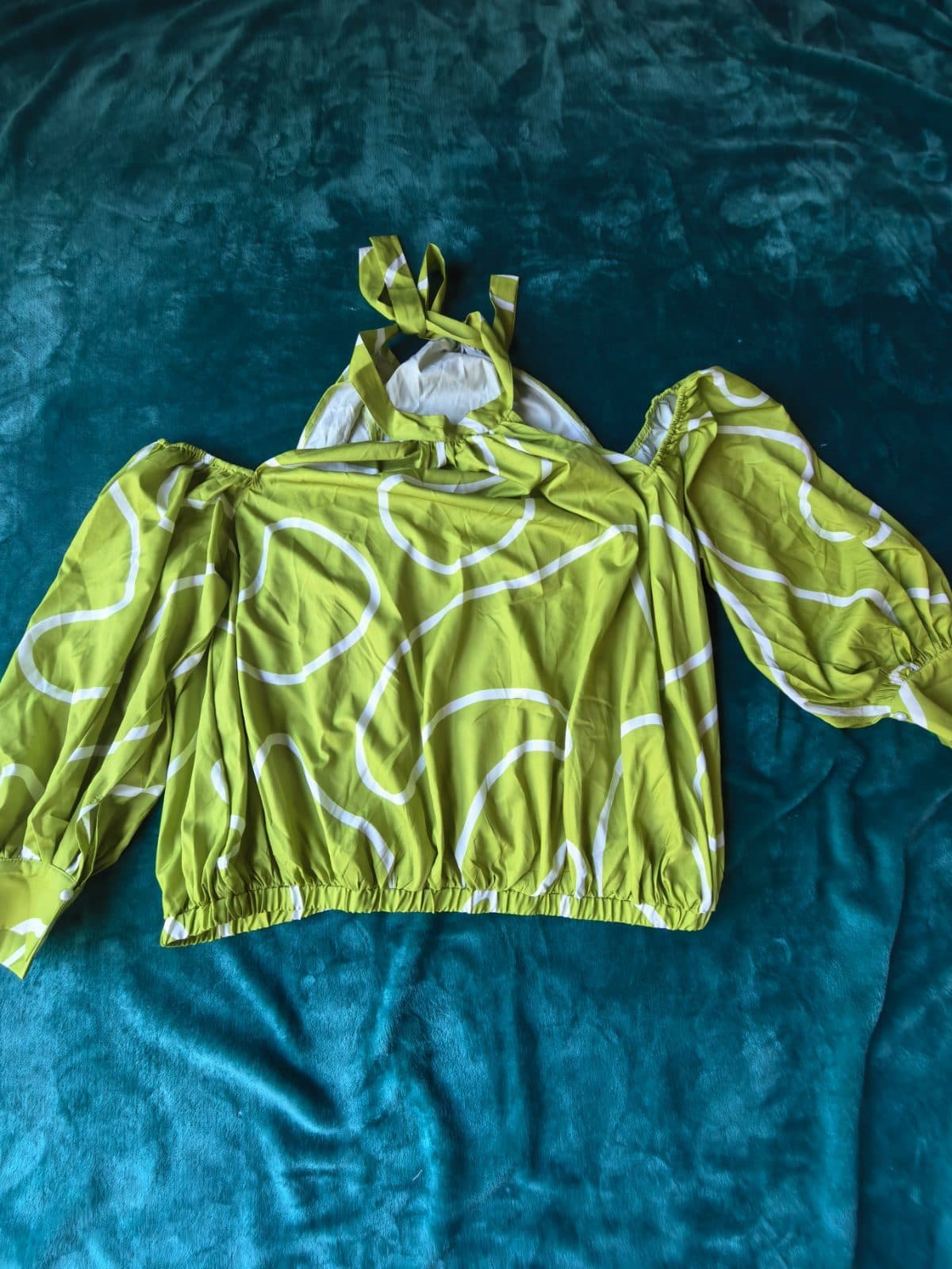Lime green swirl print two-piece set, photo 3